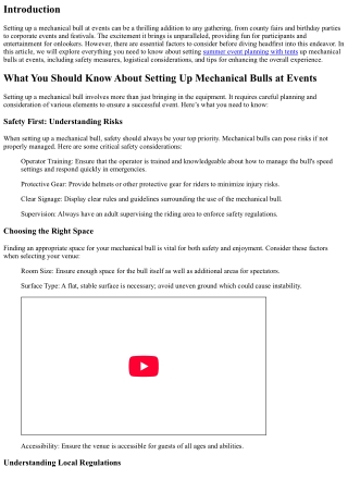 “What You Should Know About Setting Up Mechanical Bulls at Events”