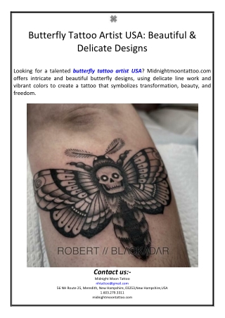 Butterfly Tattoo Artist USA: Beautiful & Delicate Designs