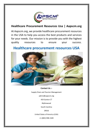 Healthcare Procurement Resources Usa  Aapscm.org