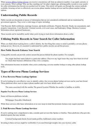 when reverse address lookup arizona you receive