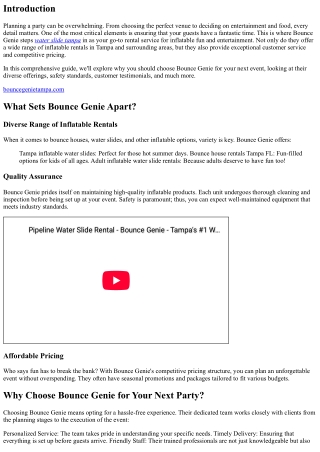Why Choose Bounce Genie for Your Next Party?