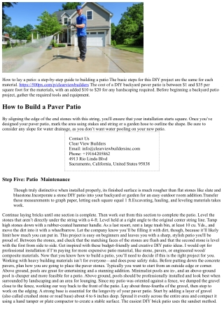 How to Build a DIY Patio Like a Pro