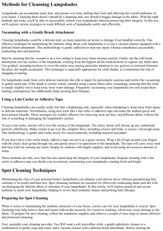 methods for cleansing lampshades