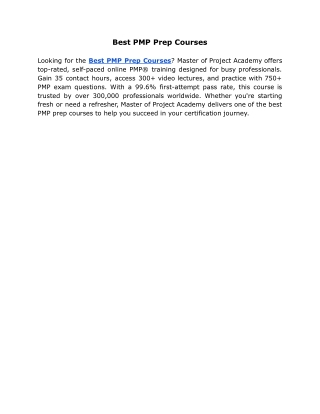 best pmp prep courses