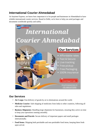 International Courier Ahmedabad