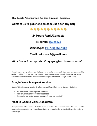Buy Google Voice Numbers For Your Business _ Education