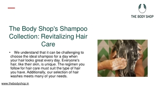 Nourishing Shampoo for Healthy Hair by The Body Shop
