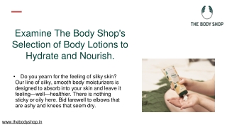 Nourishing Body Lotions for Soft Hydrated Skin by The Body Shop