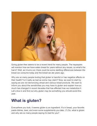 going gluten free seems to be a recent trend