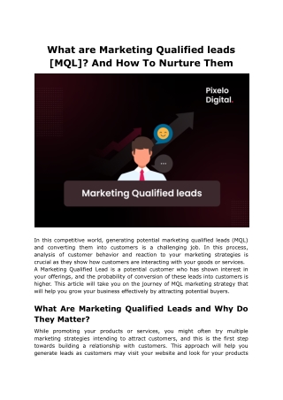 what are marketing qualified leads