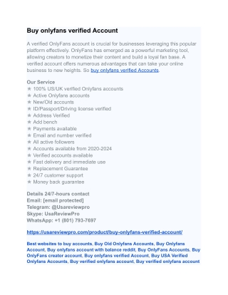 How to Buy OnlyFans Verified Account 2025 – Step-by-Step Guide