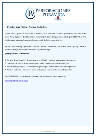 Permisos para Pozos de Agua