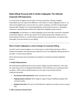 make gifting personal with in studio calligraphy