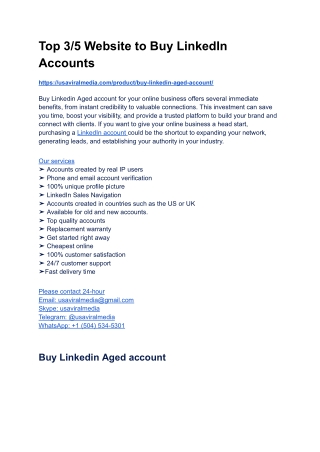 top 3 5 website to buy linkedin accounts