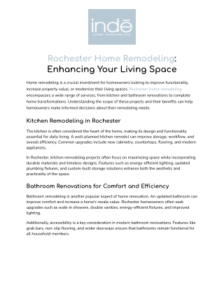 Rochester Home Remodeling_ Enhancing Your Living Space