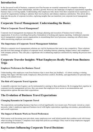 Corporate Traveler Insights: What Employees Really Want from Business Trips