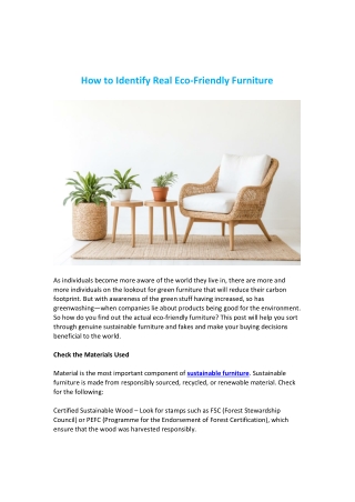 How to Identify Real Eco-Friendly Furniture