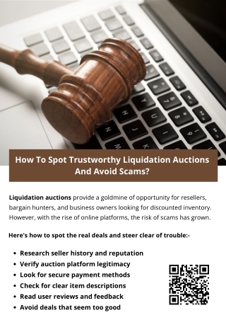 How To Spot Trustworthy Liquidation Auctions And Avoid Scams?