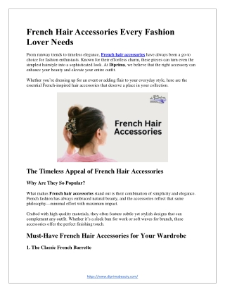 French Hair Accessories Every Fashion Lover Needs