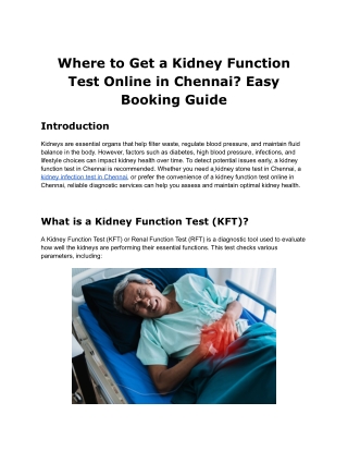 where to get a kidney function test online