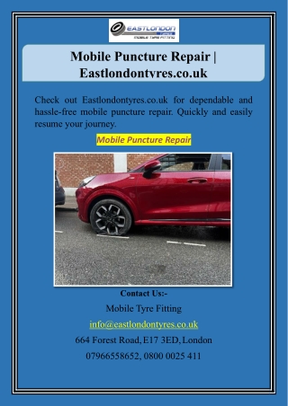 Mobile Puncture Repair | Eastlondontyres.co.uk