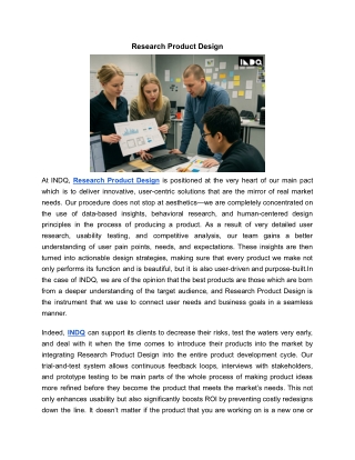 Research Product Design | INDQ