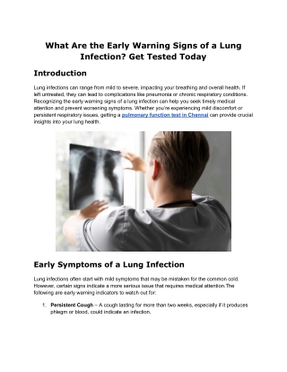 Can You Do a Home Lung Function Test in Chennai?