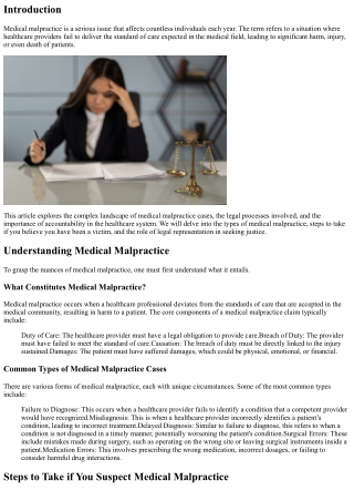 Seeking Accountability: Holding Healthcare Providers Liable for Medical Malpract