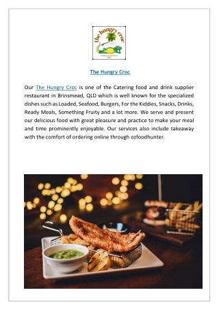 The Hungry Croc Restaurant Brinsmead Menu | Takeaway