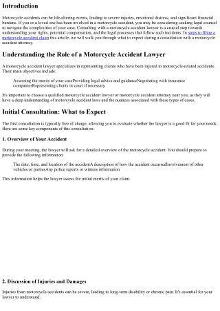 What to Expect During a Consultation with a Motorcycle Accident Lawyer