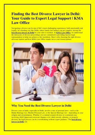 Best Divorce Lawyer in Delhi
