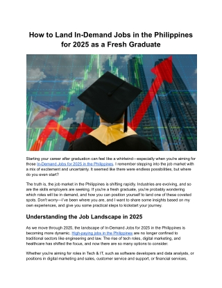 How to Land In-Demand Jobs in the Philippines for 2025 as a Fresh Graduate