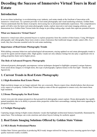 Decoding the Success of Immersive Virtual Tours in Real Estate