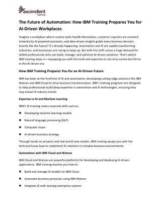 the future of automation how ibm training