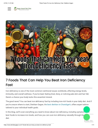 7 Best Foods To Cure Iron Deficiency Fast _ Dietitian Gagan