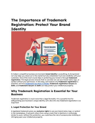 The Importance of Trademark Registration_ Protect Your Brand Identity