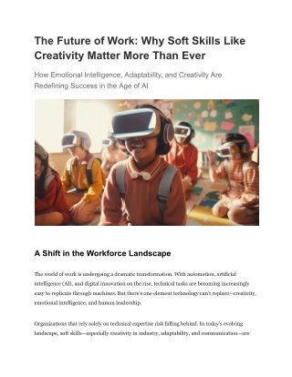 The Future of Work: Why Soft Skills Like Creativity Matter More Than Ever