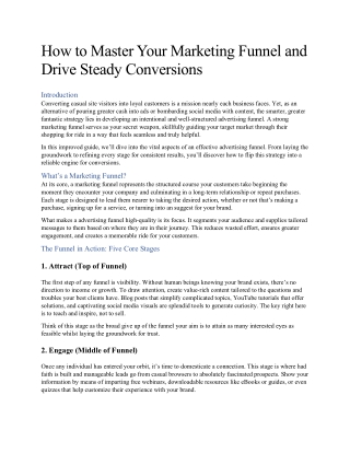 how to master your marketing funnel and drive