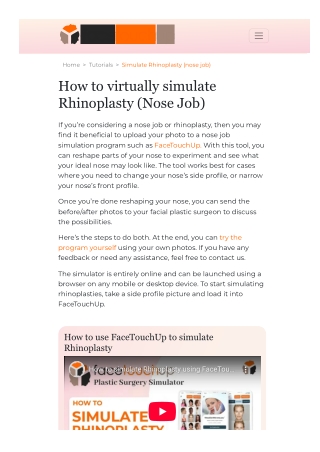 Aesthetic Nose Job Simulator| Rhinoplasty Simulator