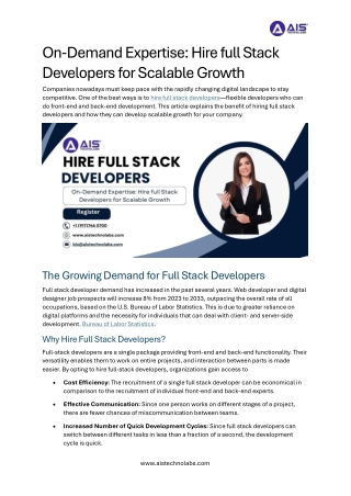 On Demand Expertise Hire full Stack Developers for Scalable Growth