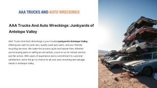 AAA Trucks And Auto Wreckings Junkyards of Antelope Valley