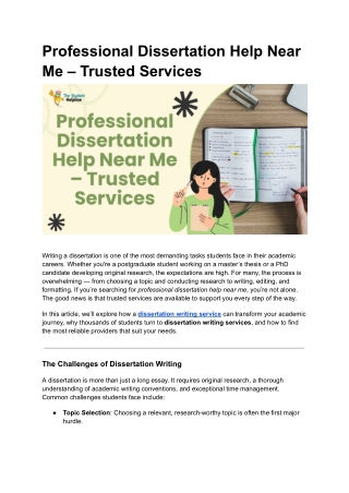 professional dissertation help near me trusted