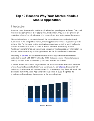 Top 10 Reasons Why Your Startup Needs a Mobile Application