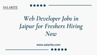 web developer jobs in jaipur for freshers hiring