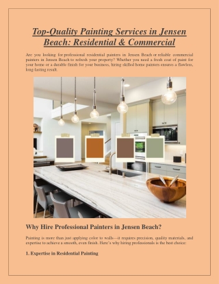 Top Quality Painting Services in Jensen Beach Residential & Commercial