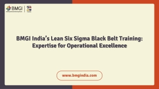 BMGI India’s Lean Six Sigma Black Belt Training: Expertise for Operational Excellence