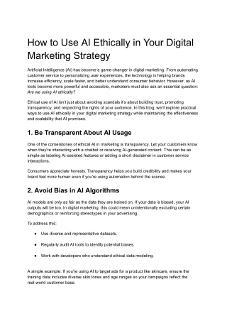 How to Use AI Ethically in Your Digital Marketing Strategy