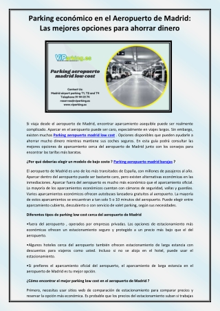Parking aeropuerto madrid low cost