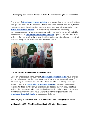 Emerging Streetwear Brands in India Revolutionizing Fashion in 2025