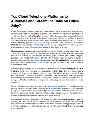 Top Cloud Telephony Platforms to Automate and Streamline Calls on Office 24by7.docx  Google Docs